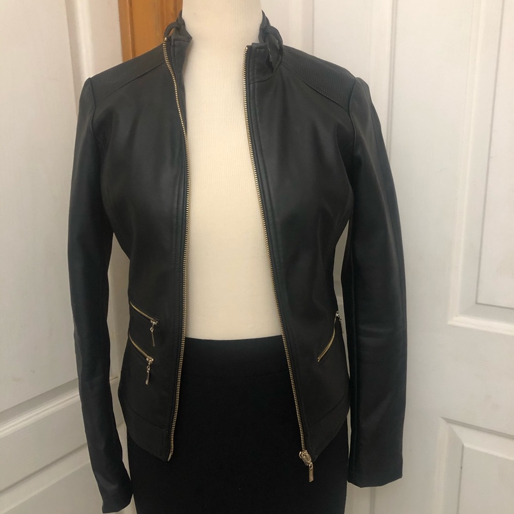 Guess Black Faux Leather Jacket